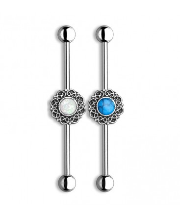 Turquoise Opal Glitter Round Star / Flower / Filigree Industrial Scaffold