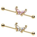 Gold Plated Gem Butterfly Industrial Scaffold