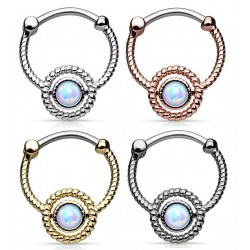 Surgical Steel Rope Design Opal Stone Septum Clicker