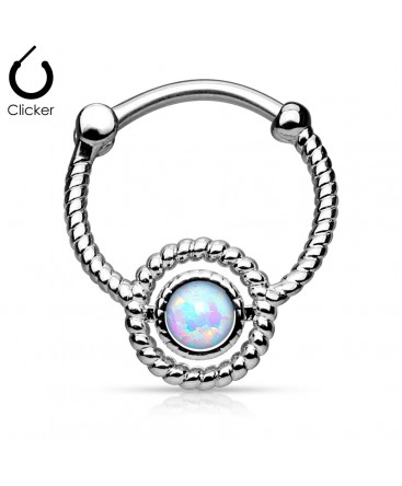 Surgical Steel Rope Design Opal Stone Septum Clicker