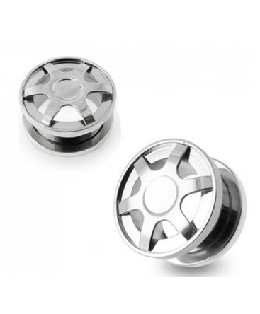 Surgical Steel Double Flare Alloy Wheel Design Ear Tunnel