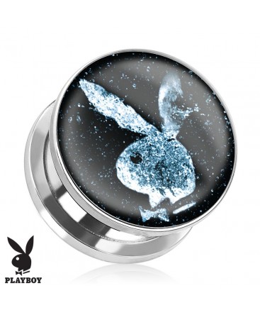 Surgical Steel Genuine Playboy Rabbit Space Print Ear Tunnel