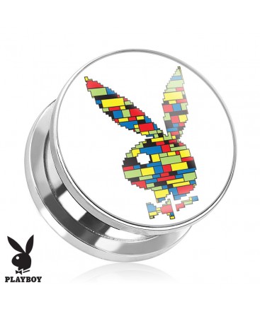 Surgical Steel Genuine Playboy Rabbit Block Print Ear Tunnel