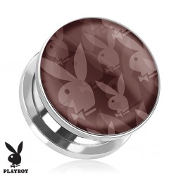 Surgical Steel Genuine Repeat Playboy Print Ear Tunnel