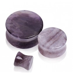 Natural Purple Amethyst Semi Precious Stone Ear Tunnel
