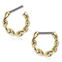 Gold Plated Over Surgical Steel Twisted Septum Clicker