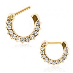 Gold Plated Over Surgical Steel Clear CZ Gem Septum Clicker