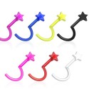 Flexible Acrylic Star Shaped Coloured Nose Stud / Hook / Screw