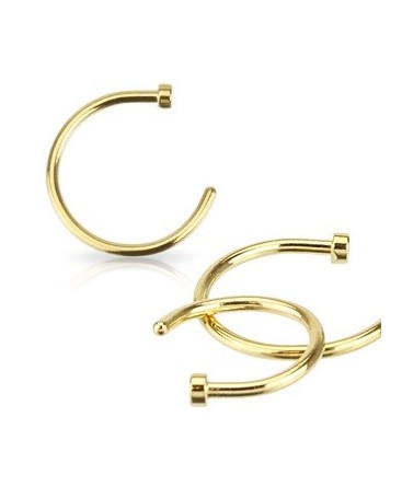 Gold Plated Over 316L Surgical Steel Nose Ring / Hoop