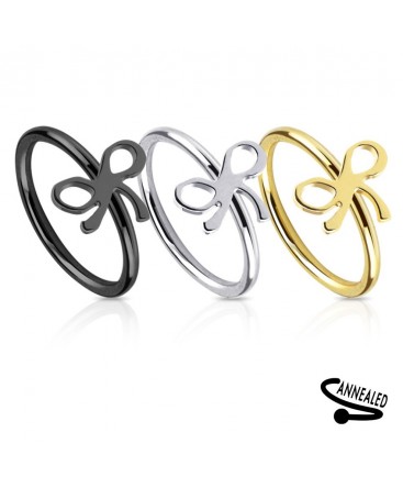 Surgical Steel Bow / Knot Nose Hoop / Ring