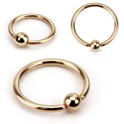 Rose Gold Plated Over Surgical Steel BCR Captive Bead Ring