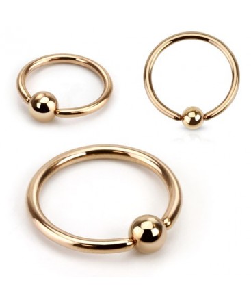 Rose Gold Plated Over Surgical Steel BCR Captive Bead Ring