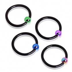 Black Anodised Colour Plated Ball Captive Bead Ring BCR