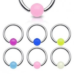 Surgical Steel Captive Bead Ring with UV Ball