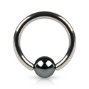 Surgical Steel Captive Bead Ring BCR with Hematite Ball