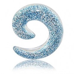 Acrylic Blue Glitter Spiral Ear Taper / Stretcher