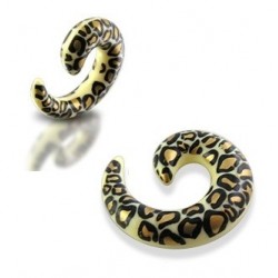 Acrylic Leopard / Cheetah Print Spiral Ear Taper / Stretcher