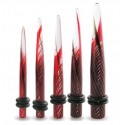 Acrylic Swirling Colour Ear Taper / Stretcher in Black / Red