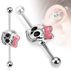 Surgical Steel Skull Bow Industrial / Scaffold Barbell