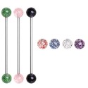 Surgical Steel Industrial / Scaffold Barbell with Acrylic Glitter Ball