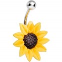 Surgical Steel Yellow Flower / Sunflower Belly / Navel Bar