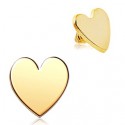 Gold Plated Love Heart Dermal Anchor Head
