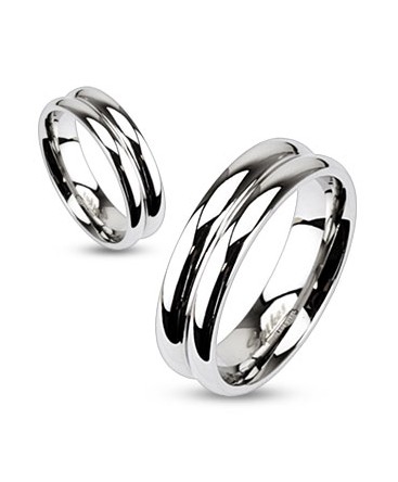 Stainless Steel Double Dome Mirror Polished Band Ring