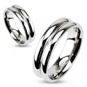 Stainless Steel Double Dome Mirror Polished Band Ring