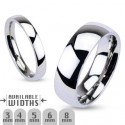 Stainless Steel Glossy Mirror Polished Traditional Wedding Band Ring