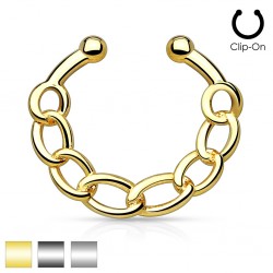 Clip-On / Fake Hanging Linked Chain Septum Ring