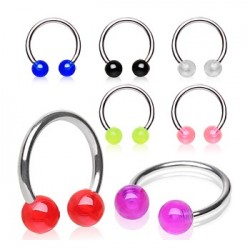 Surgical Steel Horseshoe Barbell with 4mm Coloured Balls