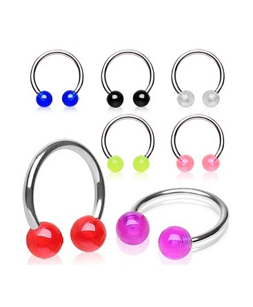 Surgical Steel Horseshoe Barbell with 4mm Coloured Balls