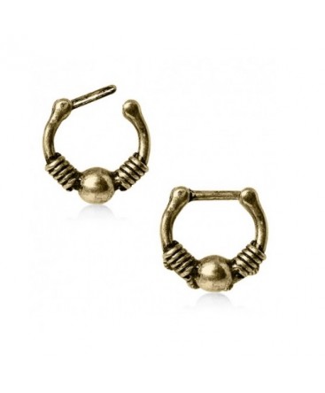 Brass Plating Ball And Coil Antique Septum Clicker