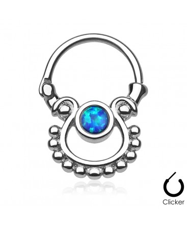 Surgical Steel Synthetic Opal Septum Clicker