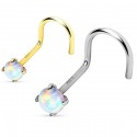 Anodised Titanium Plated Synthetic Opal Nose Hook