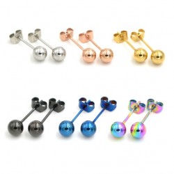 Plated Over Surgical Steel Plain Ball Earring / Studs